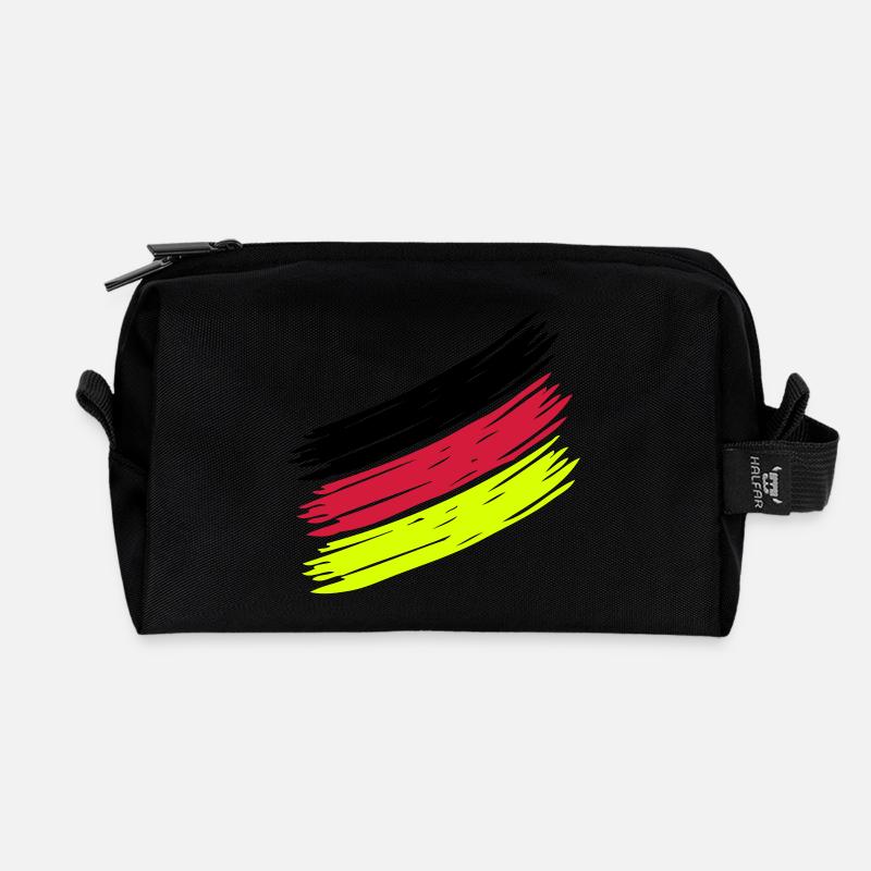 German Stripes - Deutsche Streifen - Germany - - Recycelte Kulturtasche - Schwarz