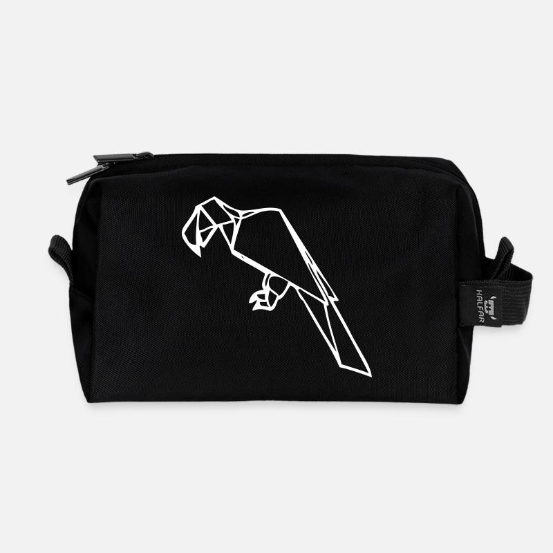 Ara | Papagei | Origami - Recycelte Kulturtasche - Schwarz