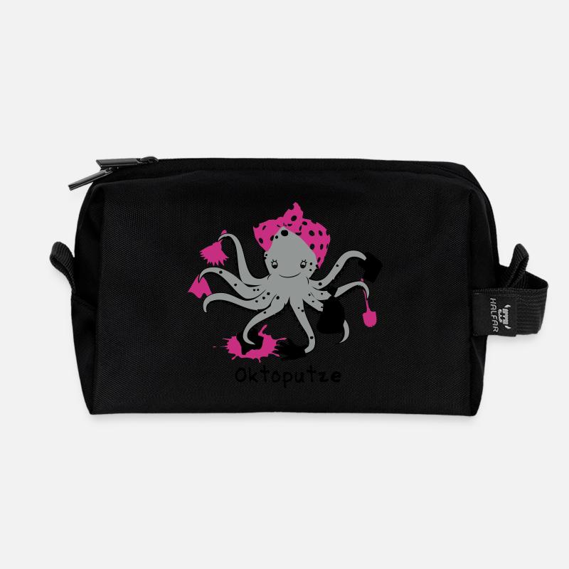 Oktoputze - Recycelte Kulturtasche - Schwarz