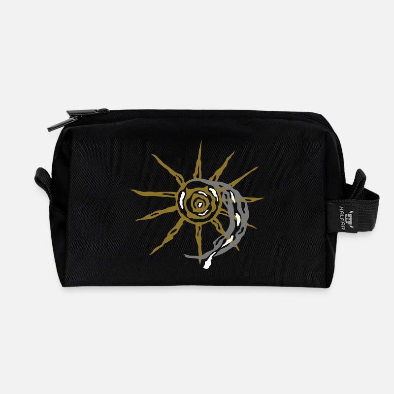 sun and moon - Recycled Toiletry Zip Bag - black