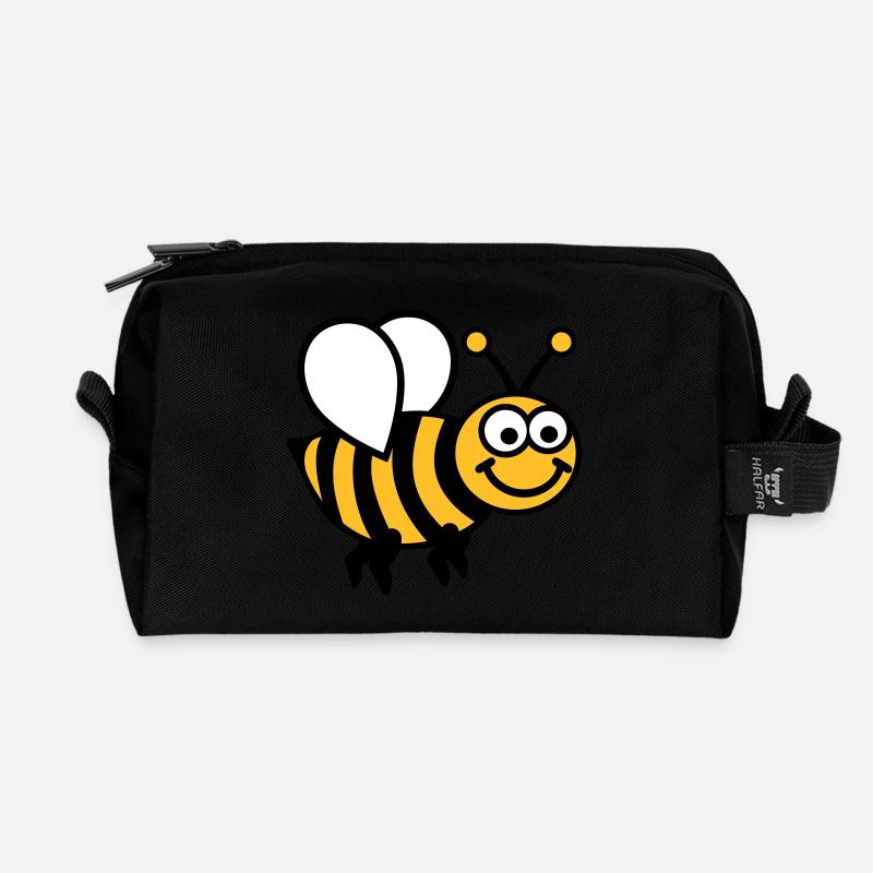 Biene - Recycelte Kulturtasche - Schwarz