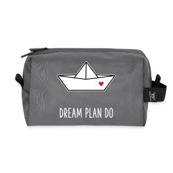 Dream Plan Do - Papierboot Schiffchen Herz - Recycelte Kulturtasche - Anthrazit - Vorne