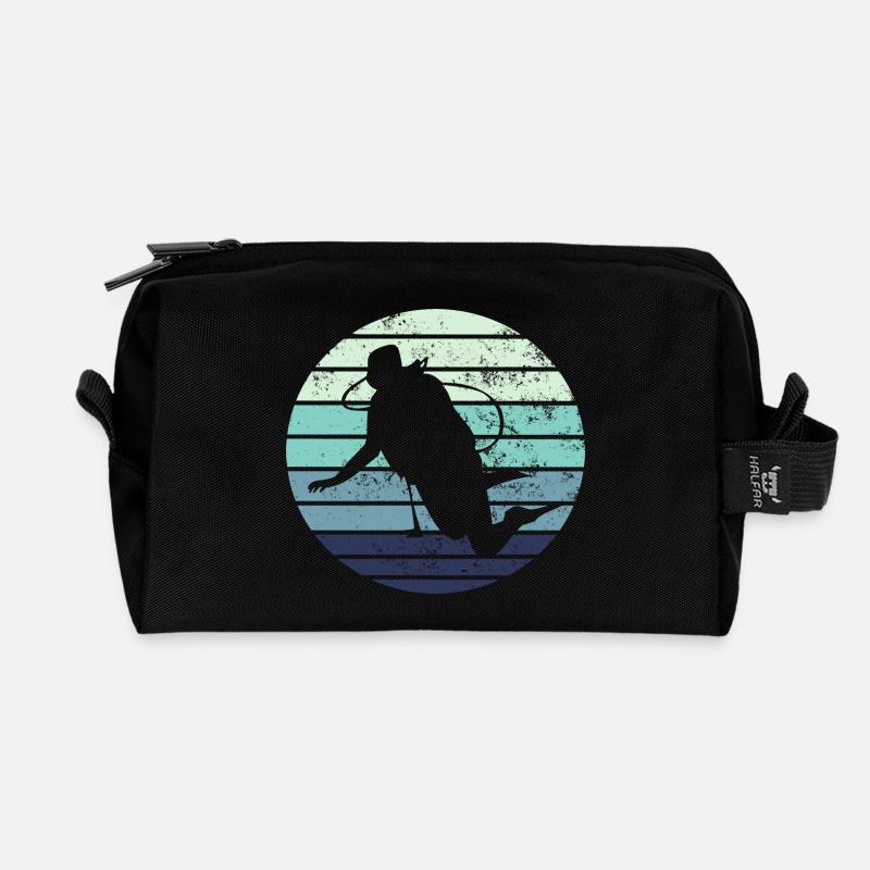 Taucher Tauchen - Recycelte Kulturtasche - Schwarz
