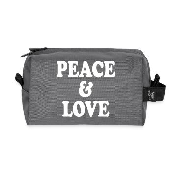 Peace and love - Recycled Toiletry Zip Bag - anthracite - Front