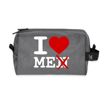I love me - Recycelte Kulturtasche - Anthrazit - Vorne