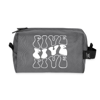 Five 5th Birthday Kids Boys Girls 5 Years Old - Recycled Toiletry Zip Bag - anthracite - Front