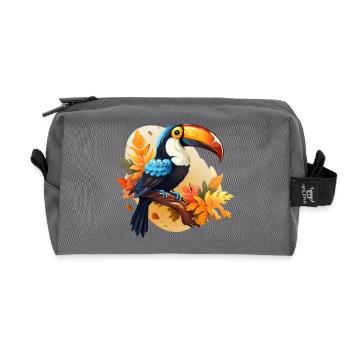 Tukan auf Ast Paradiesvogel im Herbst - Recycelte Kulturtasche - Anthrazit - Vorne
