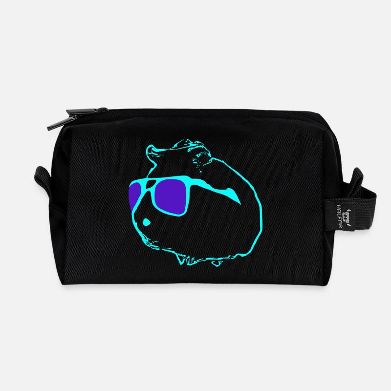 Un cochon d’Inde cool - Trousse de toilette en tissu recyclé - noir