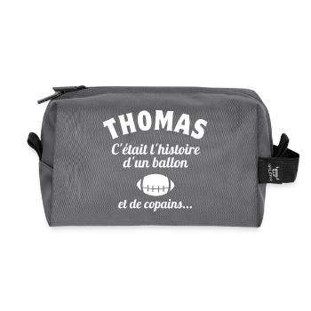 Thomas, Crépol, petit ange - Trousse de toilette en tissu recyclé - anthracite - Devant