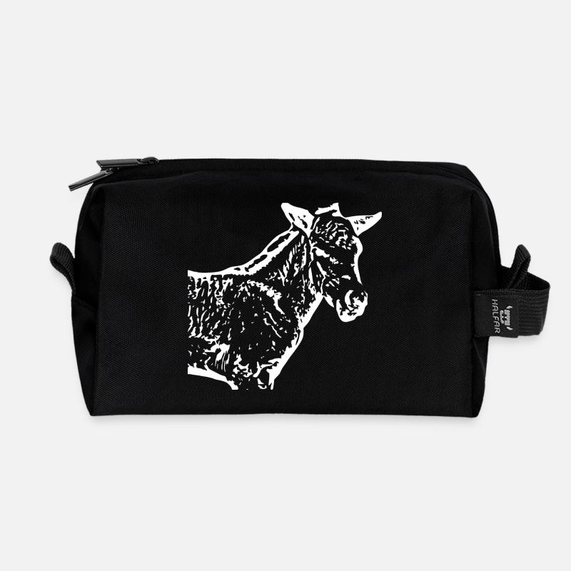 weißes Pferd weiß Pferde T-shirt Geschenk Reiter  - Recycelte Kulturtasche - Schwarz