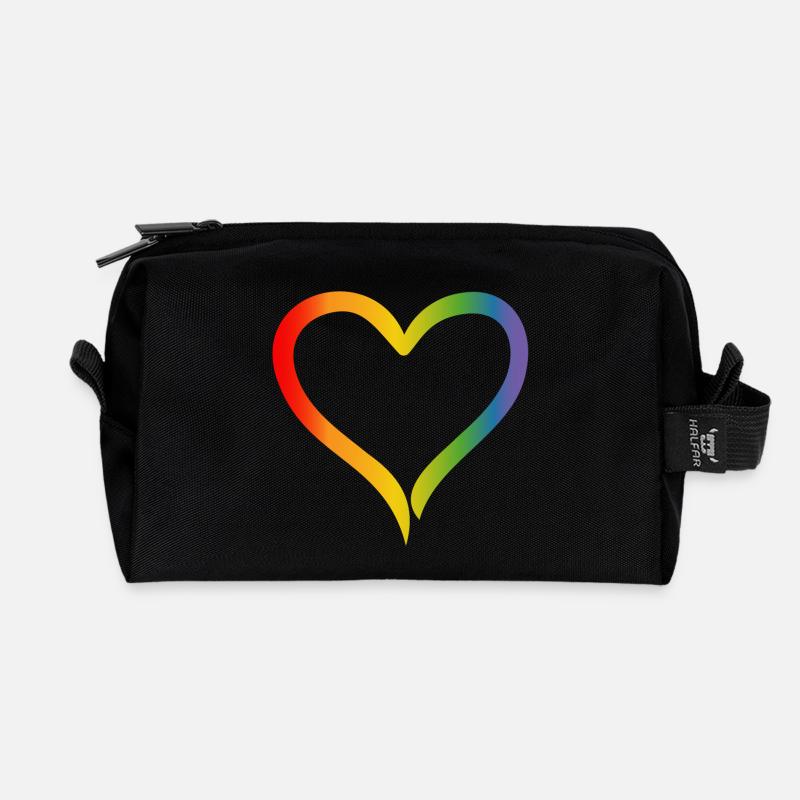 Regenbogen Herz LGBT lgbt tshirt - Recycelte Kulturtasche - Schwarz
