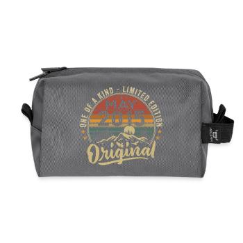 Mai 2015 Vintage Cadeau D’anniversaire Mai 2015 - Trousse de toilette en tissu recyclé - anthracite - Devant