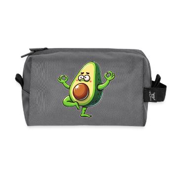 Avocado Yoga Meditation Buddhism Zen Namaste - Recycled Toiletry Zip Bag - anthracite - Front