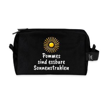 Pommes Essbare Sonnenstrahlen Lustiger Spruch - Recycelte Kulturtasche - Schwarz - Vorne