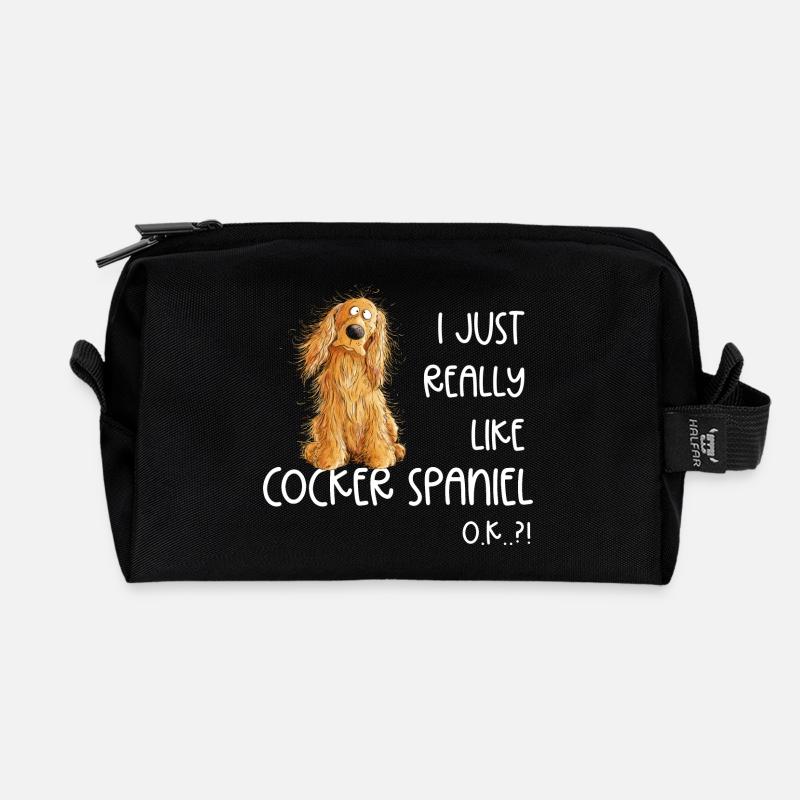 I Just Really Like Cocker Spaniel Hunde Hund - Recycelte Kulturtasche - Schwarz