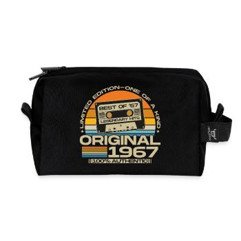 Original 1967 Vintage Birthday Gift Retro - Recycled Toiletry Zip Bag - black - Front