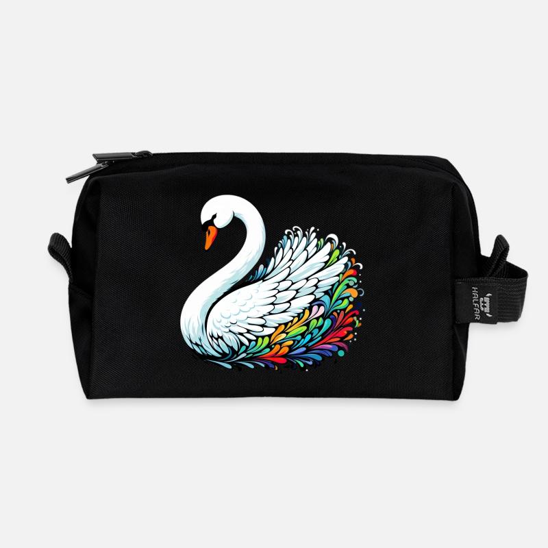 Schwan - Recycelte Kulturtasche - Schwarz