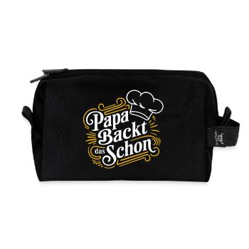Papa backt das schon - unser backender Papa - Recycelte Kulturtasche - Schwarz - Vorne