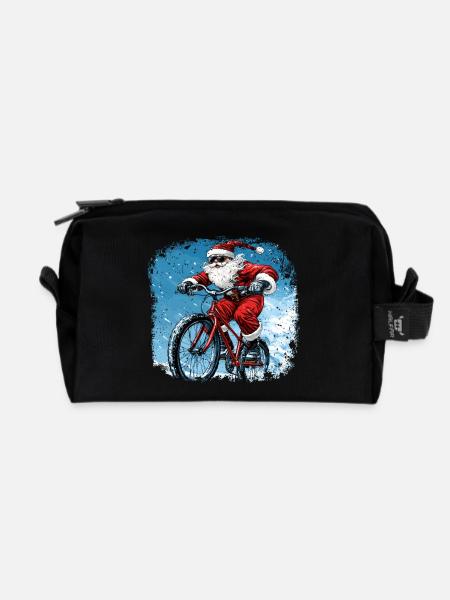 Biker Weihnachten - Recycelte Kulturtasche - Schwarz