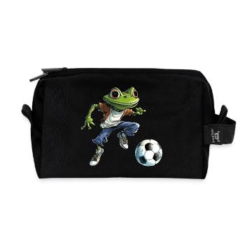 Football des grenouilles - Trousse de toilette en tissu recyclé - noir - Devant