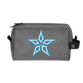 Design d’étoile (à cinq branches / Bleu et blanc) - Trousse de toilette en tissu recyclé - anthracite - Devant