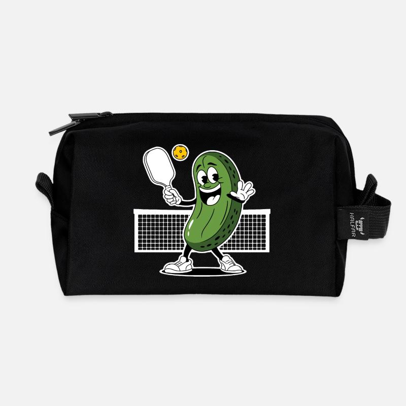 Dill With It Pickleball Player - Recycled Toiletry Zip Bag - black