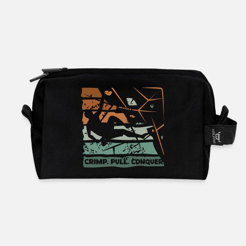 Bouldern – Crimp. Pull. Conquer. - Recycelte Kulturtasche - Schwarz