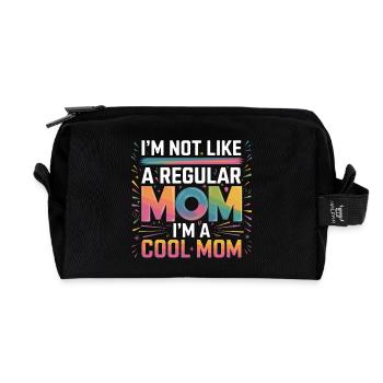 I'm Not Like a Regular Mom, I'm a Cool Mom Design - Recycled Toiletry Zip Bag - black - Front
