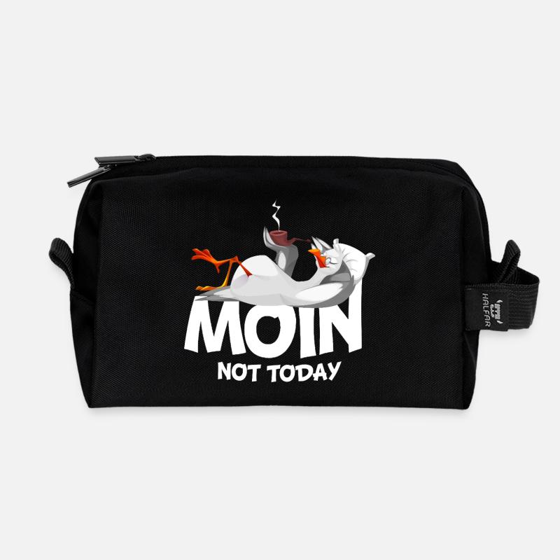 Moin Möwe Vogel Hafen Küste Faul - Recycelte Kulturtasche - Schwarz