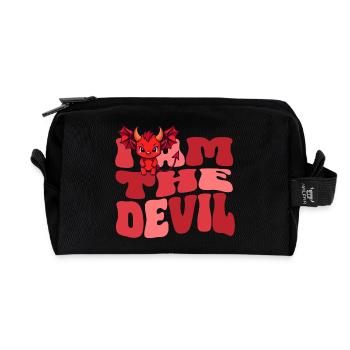Teufel Devil böse Hausdrachen Ehefrau - Recycelte Kulturtasche - Schwarz - Vorne