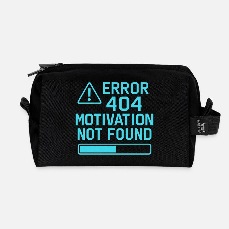 Fehler 404 Motivation nicht gefunden – Lustiges Zitat - Recycelte Kulturtasche - Schwarz