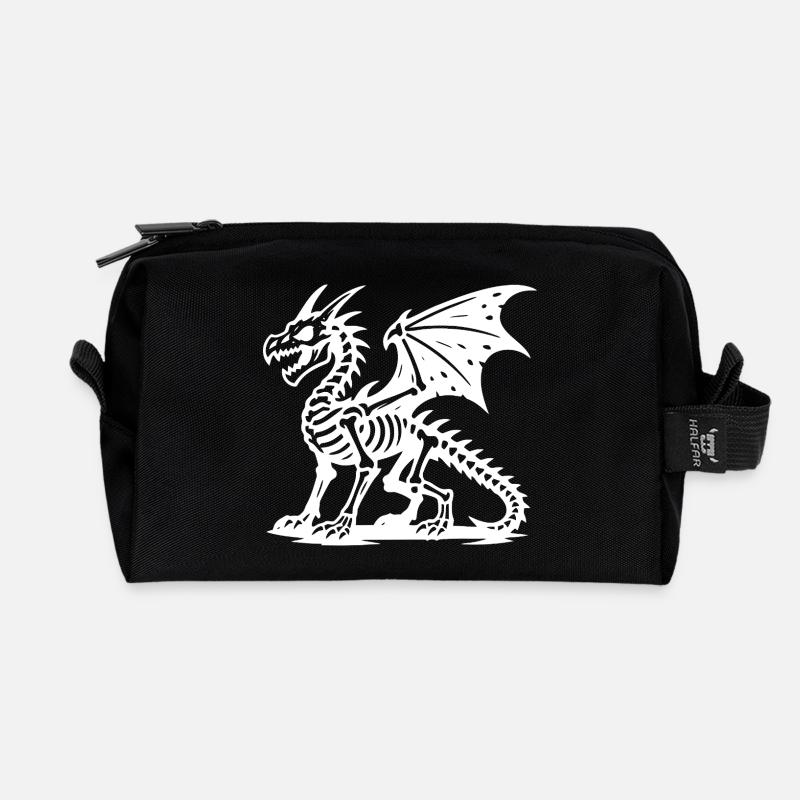 Mythischer Drache Skelett Illustration - Recycelte Kulturtasche - Schwarz