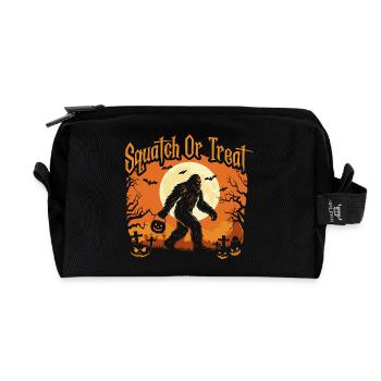 Kniebeugen oder Leckerli Spooky Bigfoot Halloween - Recycelte Kulturtasche - Schwarz - Vorne