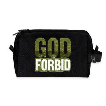 Grunge Dieu nous en préserve à la nigériane, dicton africain - Trousse de toilette en tissu recyclé - noir - Devant