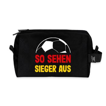 Funny Football Football Fan Gift - Recycled Toiletry Zip Bag - black - Front