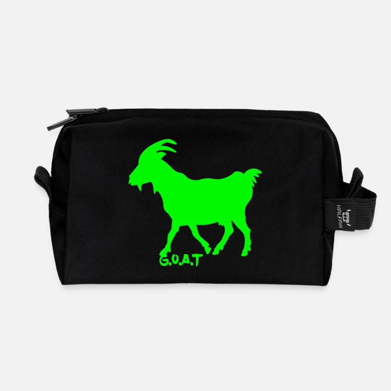Ziege neon grün - Recycelte Kulturtasche - Schwarz