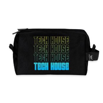 Tech House Neon Wiederholung - Recycelte Kulturtasche - Schwarz - Vorne