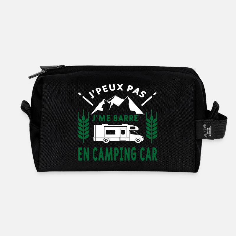 Ich fahre mit einem Wohnmobil los - Recycelte Kulturtasche - Schwarz
