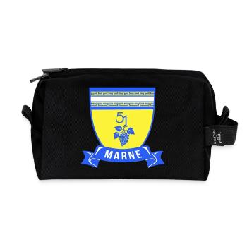 Coat of arms Marne 51 with a bunch of grapes - Recycled Toiletry Zip Bag - black - Front