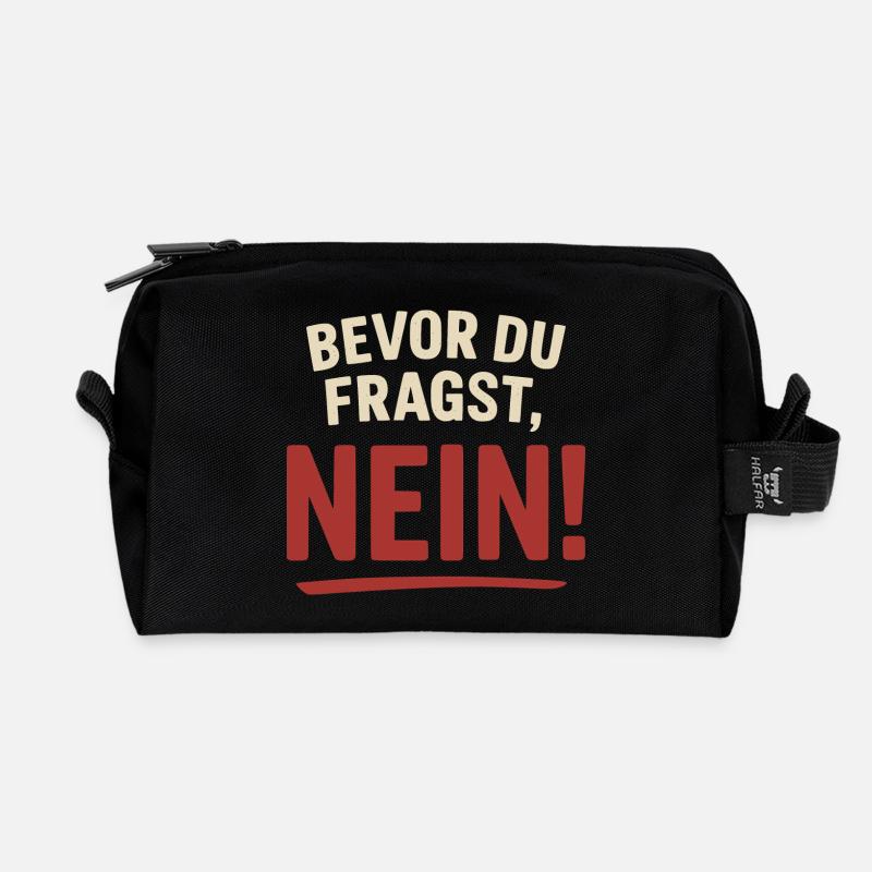 Before you ask, no! - Recycled Toiletry Zip Bag - black