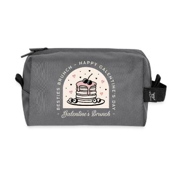 Meilleures amies de Galentine : brunch party - Trousse de toilette en tissu recyclé - anthracite - Devant
