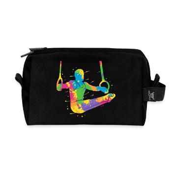 Gymnasts Colorful Gymnastics Ring Gymnastics Boys Gymnastics - Recycled Toiletry Zip Bag - black - Front