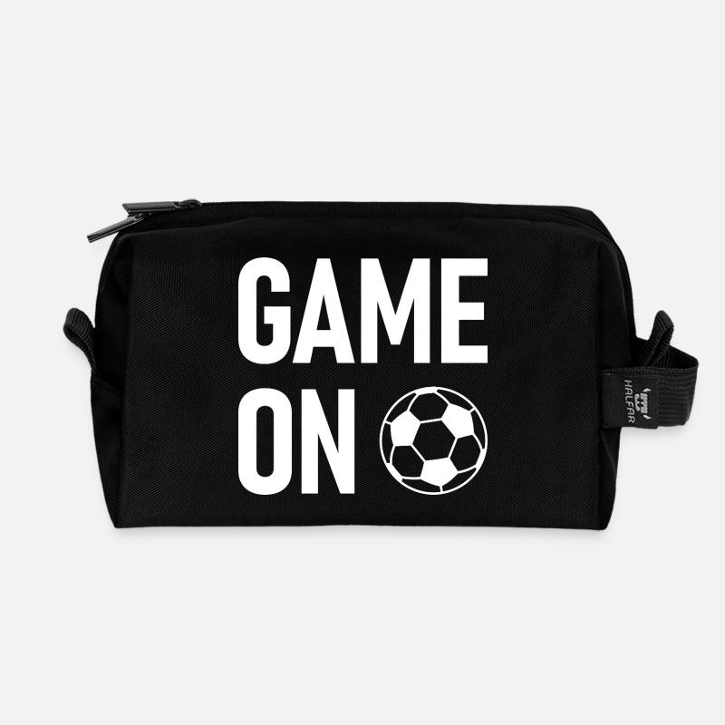 Fußball Soccer Game On - Recycled Toiletry Zip Bag - black