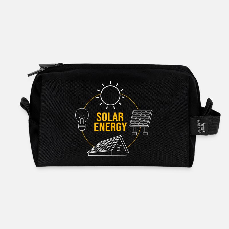 Solarzellen Sonnenenergie Erneuerbare Energien - Recycelte Kulturtasche - Schwarz