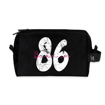 Born in 86 Neon Retro - Recycelte Kulturtasche - Schwarz - Vorne