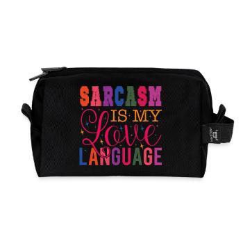 Sarcasm is my Love Language - Recycled Toiletry Zip Bag - black - Front