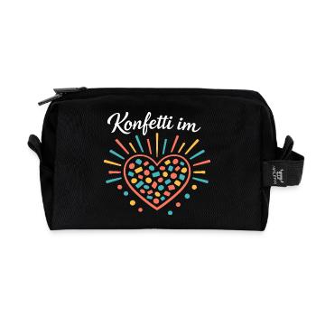 Confetti in the Heart Carnival Gift - Recycled Toiletry Zip Bag - black - Front