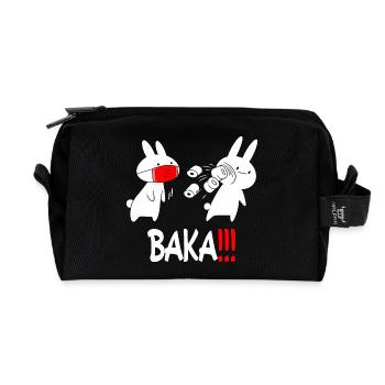 Baka Rabbit Slap Anime Funny Japanese Otaku - Recycled Toiletry Zip Bag - black - Front