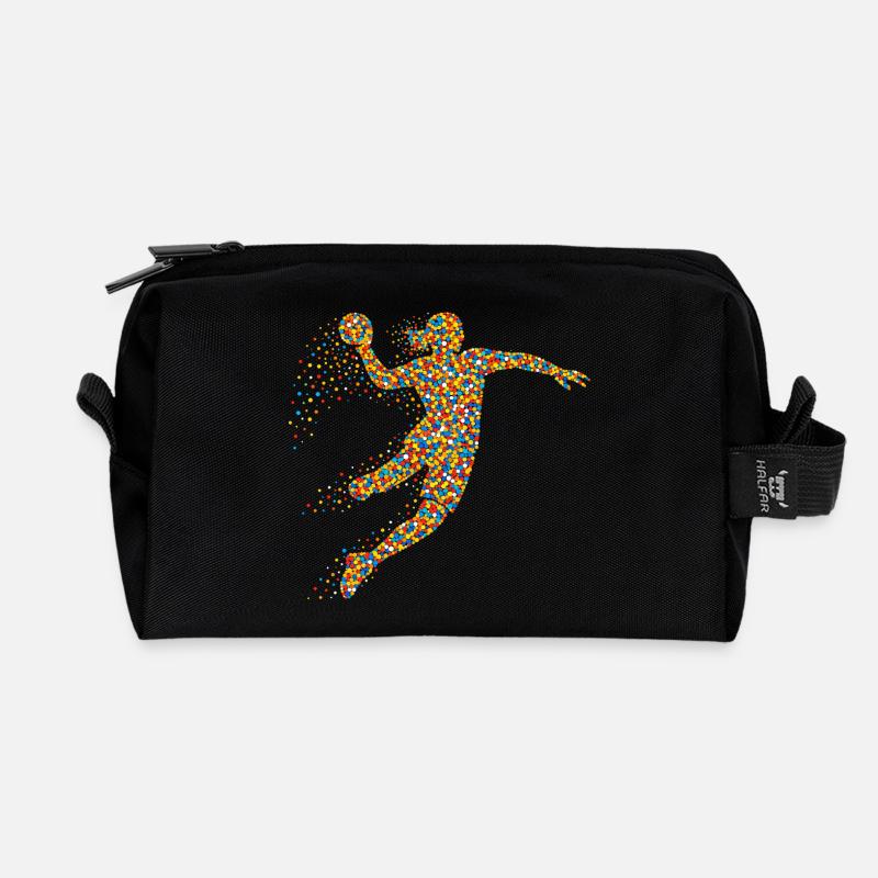 Handball Mädchen Spruch  - Recycelte Kulturtasche - Schwarz