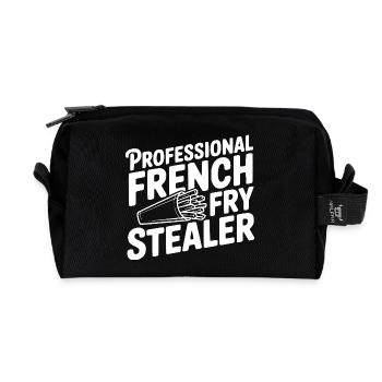 Professional French Fry Stealer - Recycled Toiletry Zip Bag - black - Front